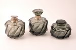 perfume set, silver, glass, 3 items, 800 standard, h 14.3 / 12.5 / 9.2 cm, Europe...