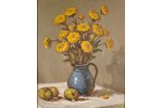 Lauva Jānis (1906 - 1986), Klusā daba ar ziediem, kartons, eļļa, 48 x 39.5 cm...