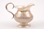cream jug, silver, 84 standard, 110.90 g, engraving, h 8.5 cm, 1862, Moscow, Russia...