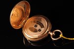 kabatas pulkstenis, Francija, zelts, 18 K prove, 26.38 g, 3.9 x 3.2 cm, Ø 29 mm, mehānisms darbojas...