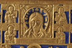 икона, Святой великомученик Димитрий Солунский, поражающий царя Калояна, медный сплав, 1-цветная эма...