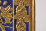 icon, the Holy Martyr Demetrius of Salonica killing the Bulgarian Tsar Kaloyan, copper alloy, 1-colo...