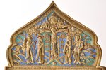 icon with foldable side flaps, Great Feasts, copper alloy, 2-color enamel, Russia, the border of the...