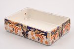 butter dish, Fraget, porcelain, silver plated, Russia, Congress Poland, the 2nd half of the 19th cen...