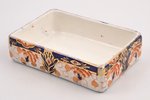 butter dish, Fraget, porcelain, silver plated, Russia, Congress Poland, the 2nd half of the 19th cen...
