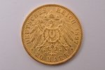 20 марок, 1897 г., A, Пруссия, золото, Германия, 7.93 г, Ø 22.6 мм, XF...