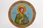 икона, Святой апостол и евангелист Лука, доска, живопиcь, золочение, Российская империя, конец 19-го...