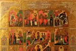 икона, Праздники, доска, живопиcь, сусальное золото, Российская империя, конец 19-го века, 31 x 26.8...