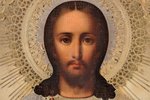 icon, Jesus Christ Pantocrator, board, silver, painting, 84 standard, Russia, 1890, 22 x 17.5 x 2.3...
