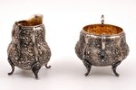 set of sugar-bowl and cream jug, silver, 813 standart, silver stamping, 1937, 301.2 g, (150.45 + 150...
