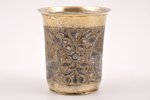 goblet, silver, 84 standard, 96.40 g, engraving, niello enamel, h 7.7 cm, the beginning of the 19th...