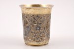 goblet, silver, 84 standard, 96.40 g, engraving, niello enamel, h 7.7 cm, the beginning of the 19th...