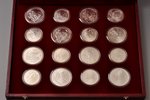 a set, dedicated to the 1980 Olympic Games in Moscow, 28 coins, silver, USSR, AU...