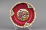 decorative plate, porcelain, Dulevo, USSR, ~1925, Ø 16.5 cm...