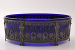 žardinjērs, sudrabs, zilais stikls, 950 prove, 1905-1923 g., (kopējs) 1500 g, Charles Barrier, Parīz...