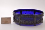 žardinjērs, sudrabs, zilais stikls, 950 prove, 1905-1923 g., (kopējs) 1500 g, Charles Barrier, Parīz...
