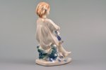 figurine, Girl with a wreath, porcelain, USSR, Gzhel, molder - T.Sapozhnikova, the 50-60ies of 20th...