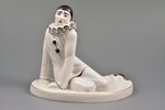 figurine, Pierrot, porcelain, Riga (Latvia), sculpture's work, Riga porcelain factory, 1940, h 13 cm...