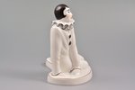 figurine, Pierrot, porcelain, Riga (Latvia), sculpture's work, Riga porcelain factory, 1940, h 13 cm...