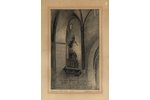 Naftaliy Gutman (1938), Riga Cathedral, 1987, paper, etching, 31.2 x 18.7 cm...