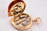 карманные часы, "Qte Boutte", Швейцария, золото, 14 K проба, 26.27 г, 4.3 x 3.2 см, Ø 26 мм, в футля...