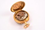 pocket watch, France, gold, 18 K standart, 12.79 g, 3.2 x 2.4 cm, Ø 20.4 mm, working well...
