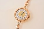 наручные часы, "Tavannes Watch Co", Швейцария, золото, 56, 14 K проба, 20.10 г, Ø 25.6 мм, механизм...