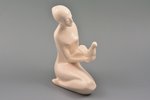 figurine, Girl with a Dove, faience, Riga (Latvia), sculpture's work, by Levon Agadzanjan, the 60ies...