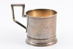 tea glass-holder, silver, 84 standard, 88 g, engraving, Ø (inside) 6.3 cm, h (with handle) 8 cm, Pau...