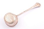 sieve spoon, silver, 84 standard, 46.85 g, engraving, 15 cm, by Grigoriy Sbitnev, 1908-1917, Moscow,...