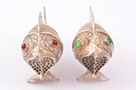 besamim - spice boxes, 2 pcs., silver, judaica, "Fish", 915 standart, the 20th cent., 46.70 g, Spain...
