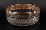 candy-bowl, silver, glass, 950 standard, Ø 19 cm, Louis Ravinet & Charles Denfert, 1891-1912, Paris,...
