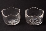 set for spices, silver, 2 salt cellars with glass and 2 spoons, 950 standard, silver weight 44.65, s...