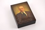 case, V. I. Lenin, Fedoskino, USSR, 25.5 x 18.7 x 6.5 cm...
