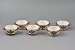 set of 6 cocottes, silver, 925 standard, silver weight 217, 9.9 x 7.4 x 2.7 cm, Henry Birks & Sons,...