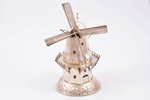 besamim - spice box, silver, "Windmill", judaica, 833 standard, 196.65 g, h 18.5 cm, Netherlands, tr...
