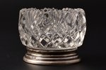 saltcellar, silver, crystal, 900 standard, total weight of item 44.25, Ø 4.1 cm, the beginning of th...
