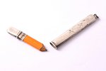 карандашница, перьевая ручка, серебро, 875 проба, 20.80 г, карандашница 5.20 g + перьевая ручка 15.6...