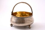 candy-bowl, silver, 84, 875 standard, 287.20 g, engraving, ∅ 14.5 cm, h with a handle 14 cm, 1908-19...