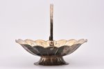 candy-bowl, silver, 875 standard, 341.00 g, 22.3 x 16.5 cm, by Julijs Blums, the 20-30ties of 20th c...