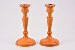pair of candlesticks, Karelian birch, h 17.4 cm...