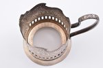 tea glass-holder, Kolchugino Factory, german silver, USSR, the 50-60ies of 20th cent., h (with a han...