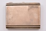 cigarette case, silver, Gold and silver overlay, 875 standard, 202.40 g, 10.8 x 8.2 x 1.5 cm, the 20...
