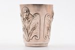goblet, silver, Art Nouveau, 950 standard, 65.65 g, silver stamping, h 8 cm, Ø 6.7 cm, France...