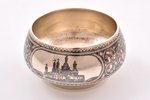 saltcellar, silver, 84 standard, 43.70 g, niello enamel, Ø 5.9 cm, 1896-1907, Moscow, Russia...
