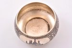 saltcellar, silver, 84 standard, 43.70 g, niello enamel, Ø 5.9 cm, 1896-1907, Moscow, Russia...