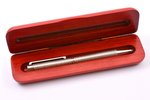 шариковая ручка "Waldmann", серебро, 925 проба, 29.74 г, Германия, 13.6 см, в деревянной коробочке...