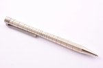 ballpoint pen "Waldmann", silver, 925 standart, 29.74 g, Germany, 13.6 cm, in a wooden box...