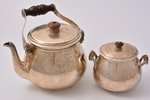 komplekts: cukurtrauks un tējkanna (tējas uzlejumam), sudrabs, 950 prove, 20 gs. 30tie gadi, 662.40...