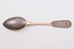 set of soup spoons, silver, 6 items, 875 standard, 441.35 g, niello enamel, 20.3 cm, 1927-1946, Kost...